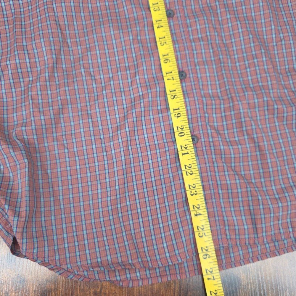 KAVU Mens Medium Plaid Button Up Shirt Long Sleeve Nylon Performance Lightweight - Picture 7 of 7